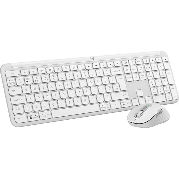 Logitech Signature Slim MK950 Wireless Keyboard, Sleek Design, Switch Typing Between Devices, Quiet Typing, Bluetooth, Multi-OS, Windows, Mac, Chrome, QWERTY UK Layout, White - 1
